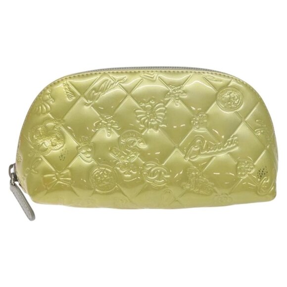 CHANEL Handbags - CHANEL Pouch Enamel Silver CC Auth